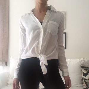 Madewell tie front shirt